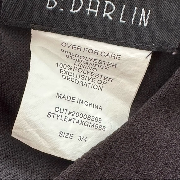 B Darlin Juniors Dress Sz 3-4 Black VGC Lace Trim White.Flared Skirt. - Picture 5 of 7